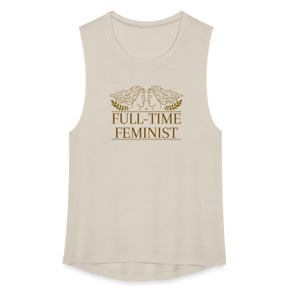 Full Time Feminist Muscle Tank - dust