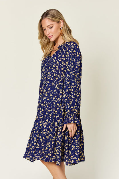 Midnight Blooms Tiered Dress