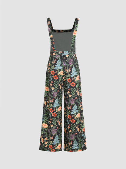 Flora Wildflower Wide-Leg Overalls