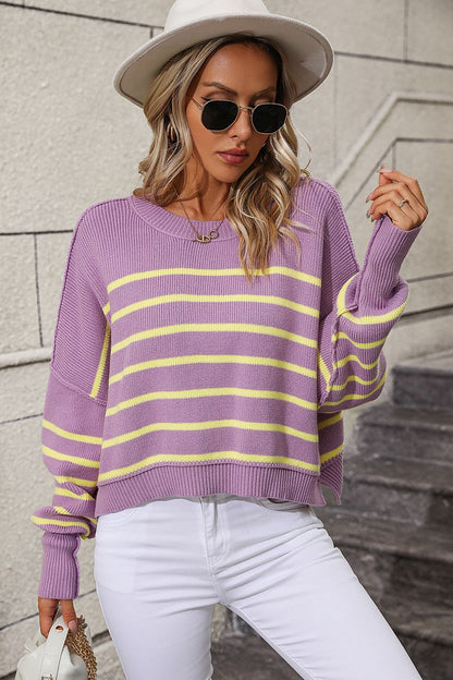 Delphine Striped Pullover Sweater