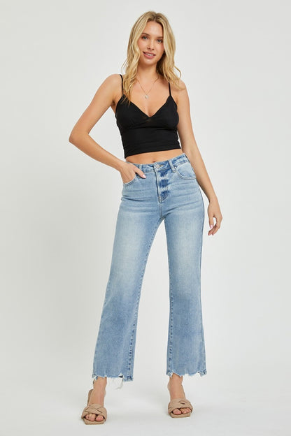 Cerulea High Rise Straight Jeans by RISEN