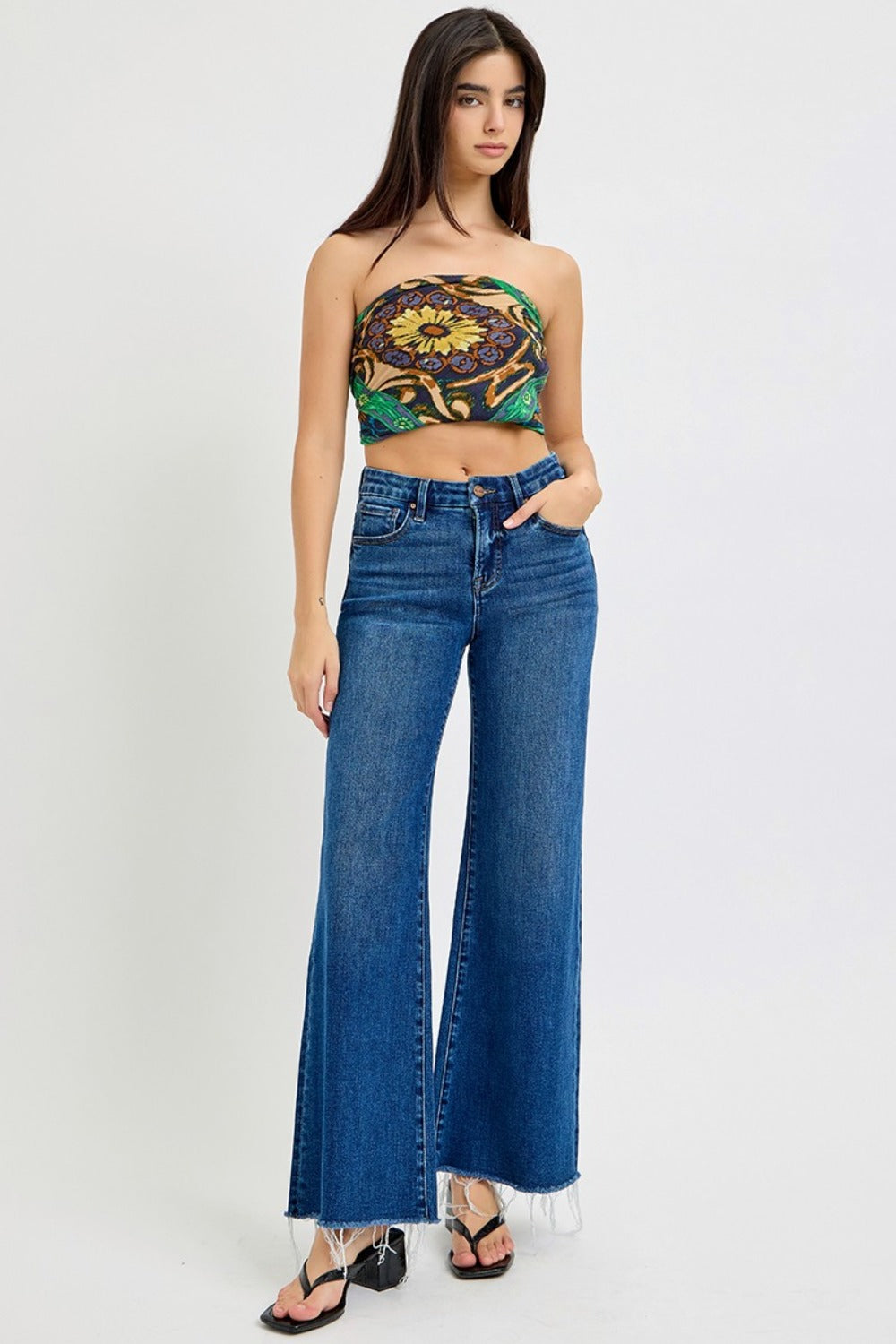 Odessa High Rise Wide Leg Jeans by RISEN