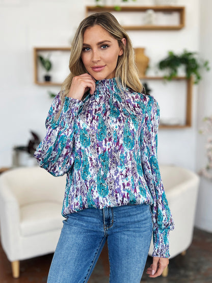 Calanthe Smocked Long Sleeve Blouse