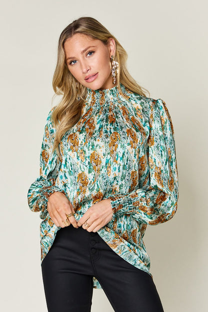 Calanthe Smocked Long Sleeve Blouse