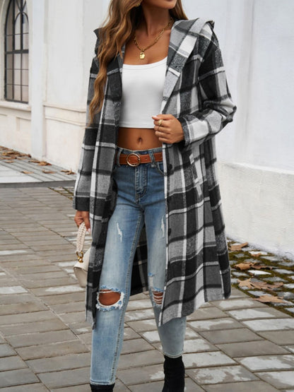 Alina Plaid Hooded Coat