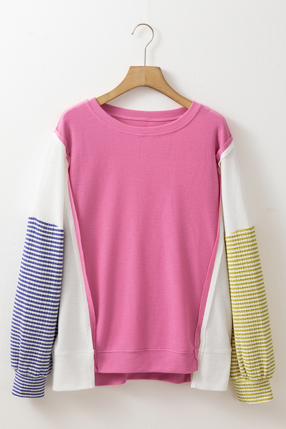 Eulalia Exposed Seam Color Block Sweatshirt