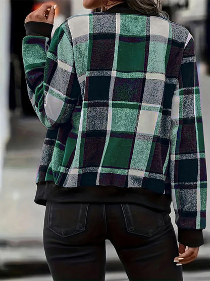 Daria Plaid Baseball Jacket