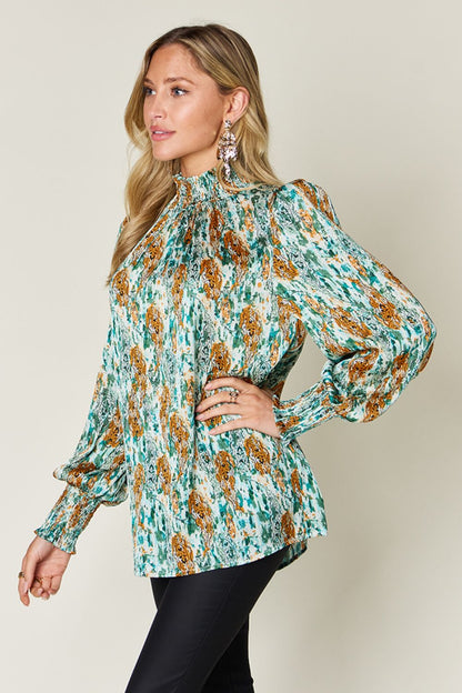 Calanthe Smocked Long Sleeve Blouse