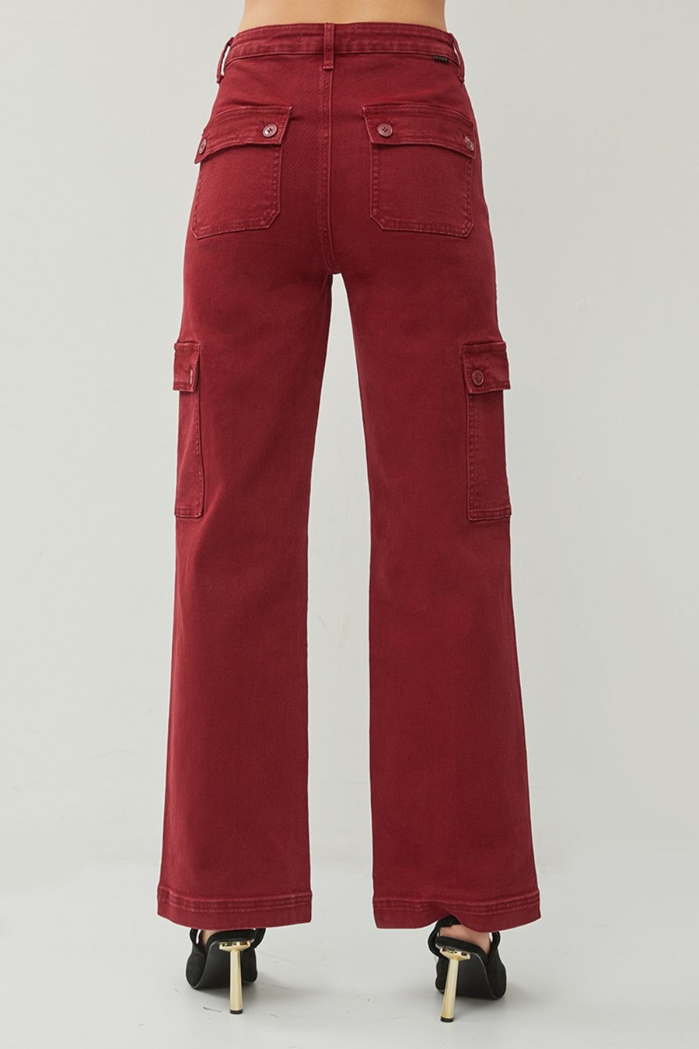 Bordeaux Cargo Wide Leg Jeans