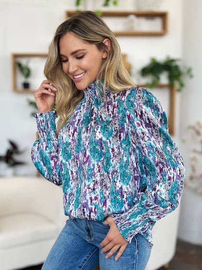 Calanthe Smocked Long Sleeve Blouse