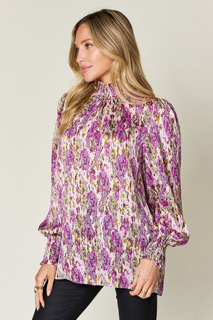 Calanthe Smocked Long Sleeve Blouse