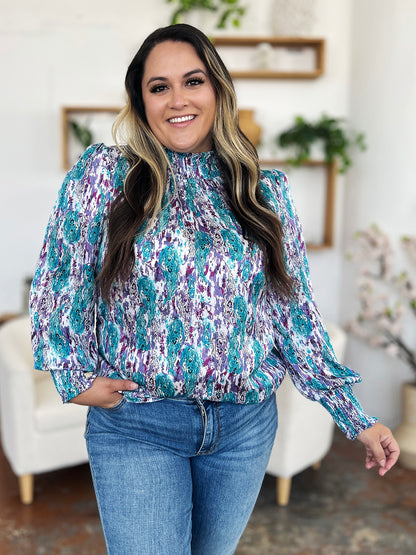 Calanthe Smocked Long Sleeve Blouse