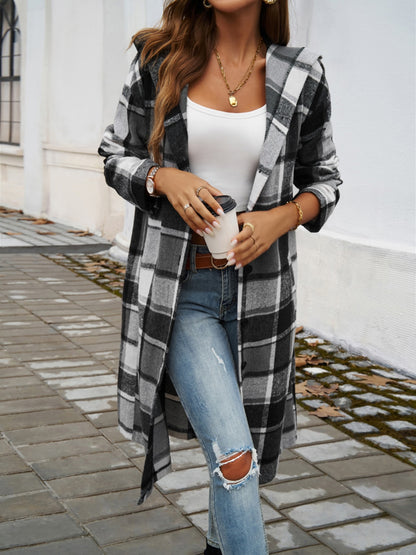 Alina Plaid Hooded Coat