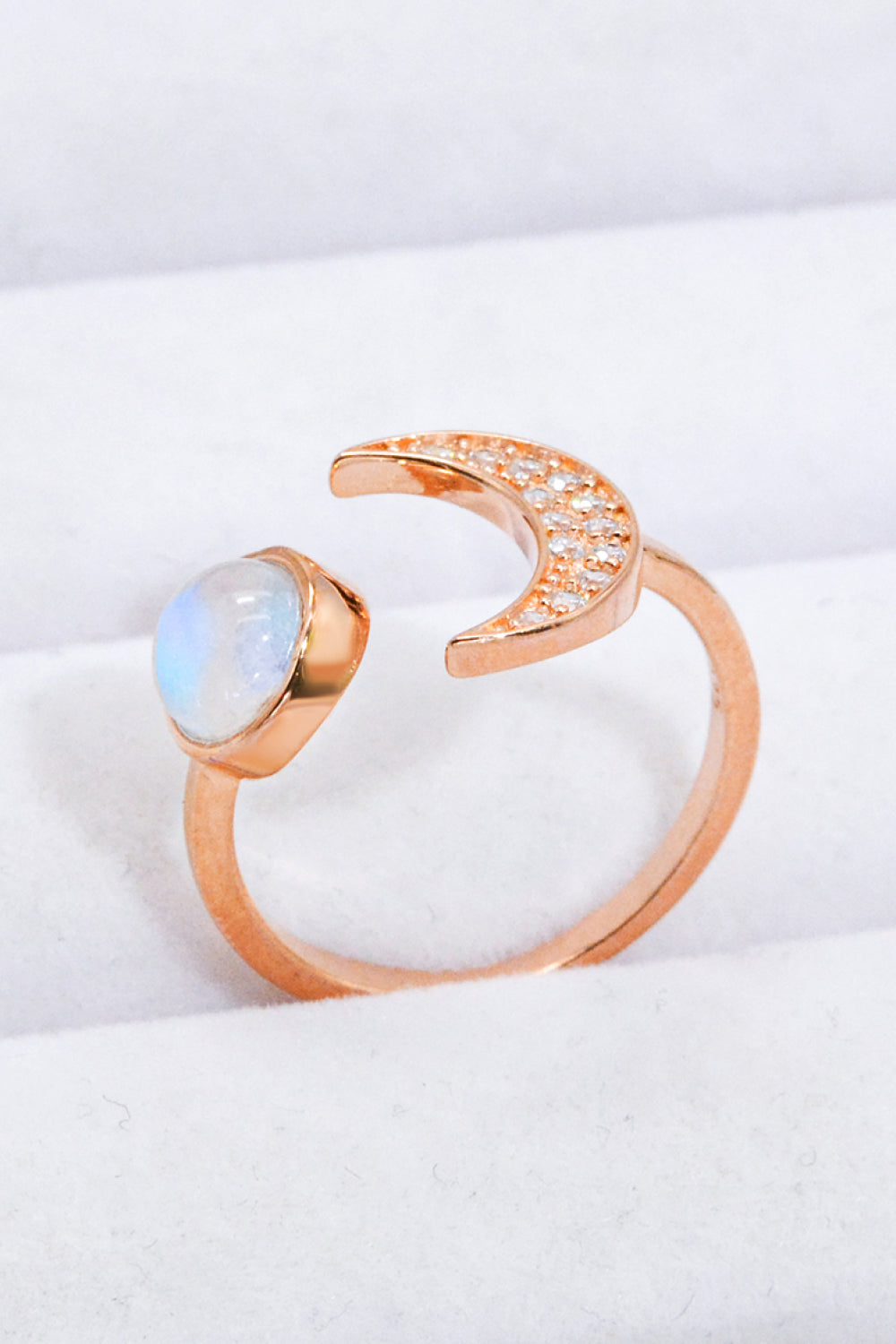 Theia Natural Moonstone & Zircon Ring