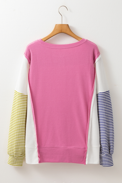 Eulalia Exposed Seam Color Block Sweatshirt