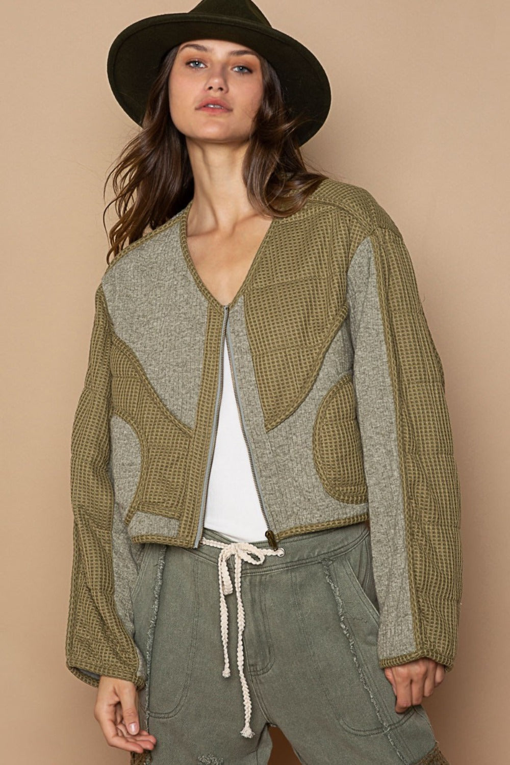 Esme Quilted Knit Patch Jacket