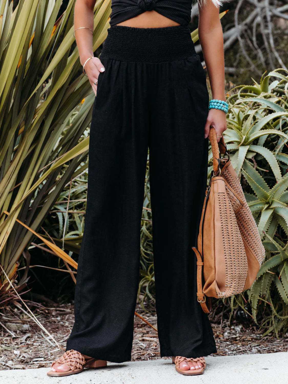 Dune Smocked Wide Leg Pants