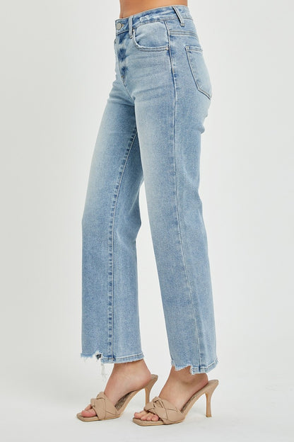 Cerulea High Rise Straight Jeans by RISEN