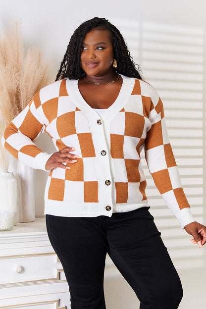 Beatrix Checkered Cardigan