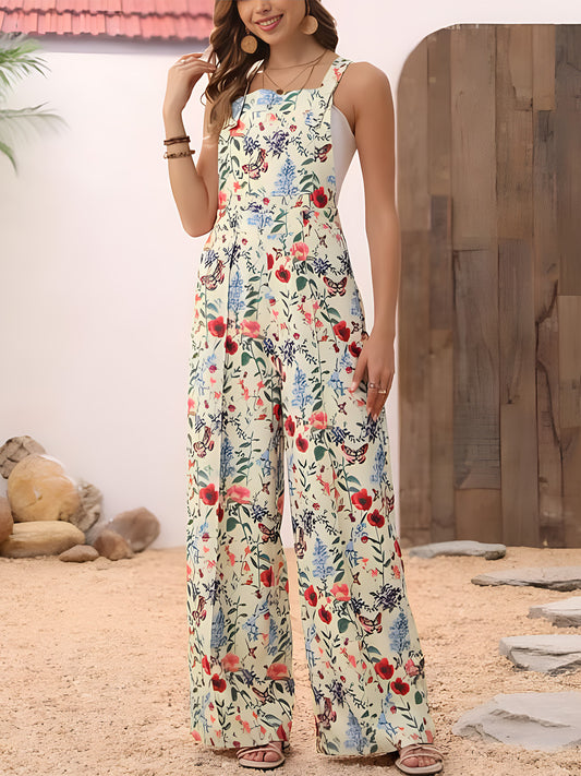 Flora Wildflower Wide-Leg Overalls