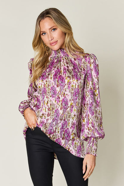 Calanthe Smocked Long Sleeve Blouse