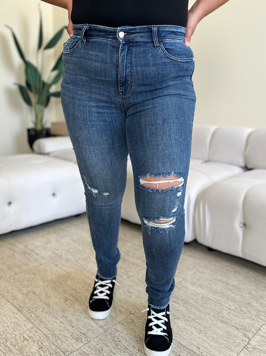 Keira High Waist Distressed Skinny Jeans