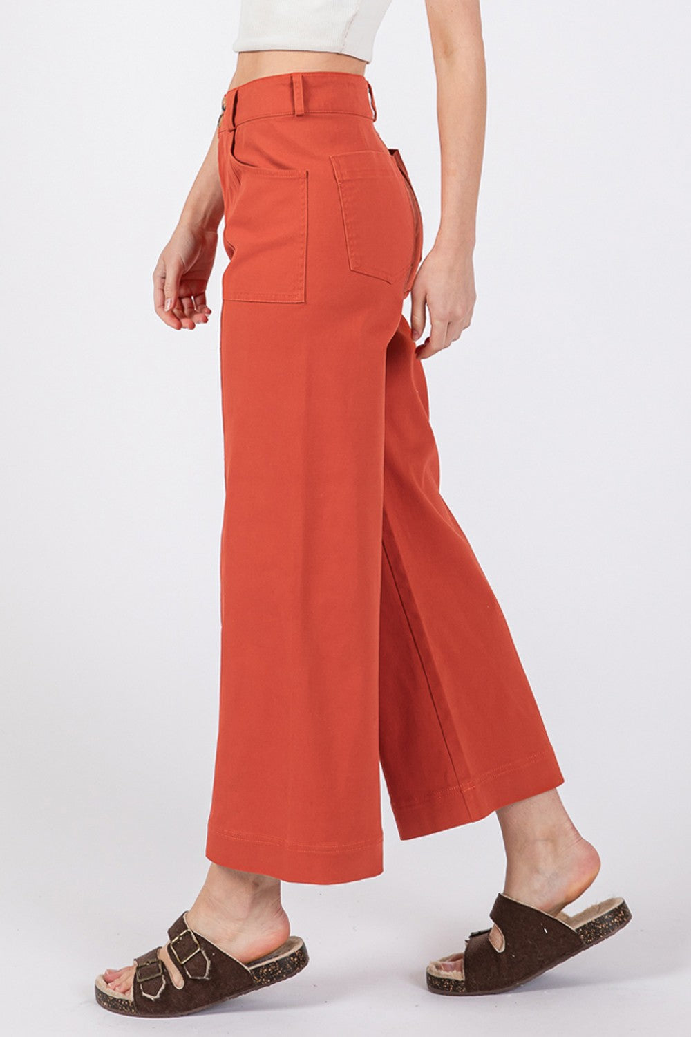 Selene Wide-Leg Cropped Pants