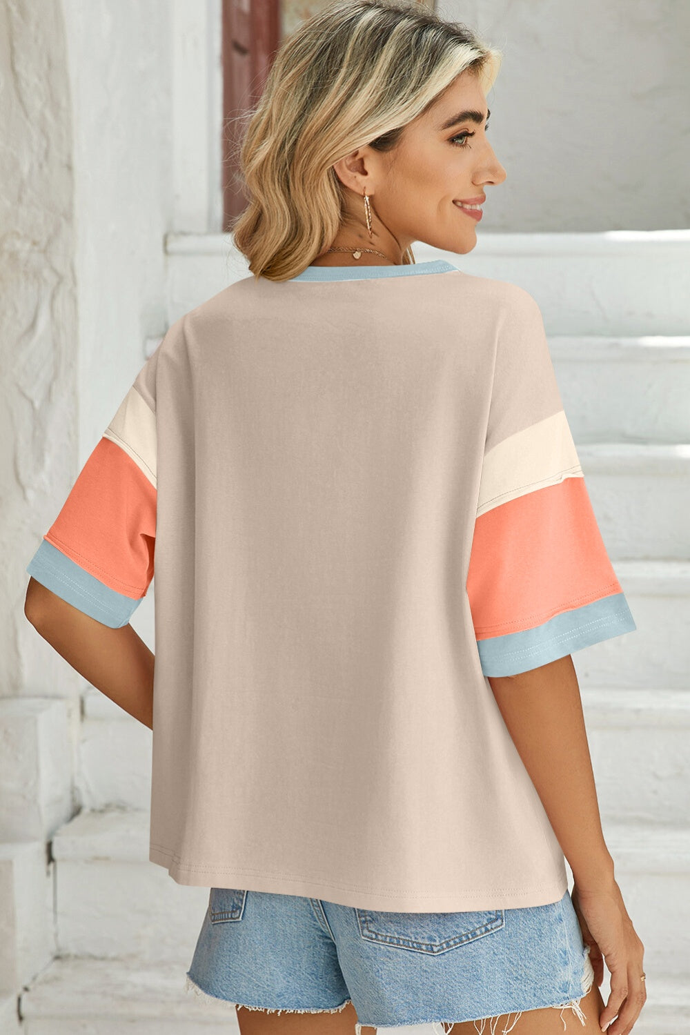 Calla Color Block Half-Sleeve Tee