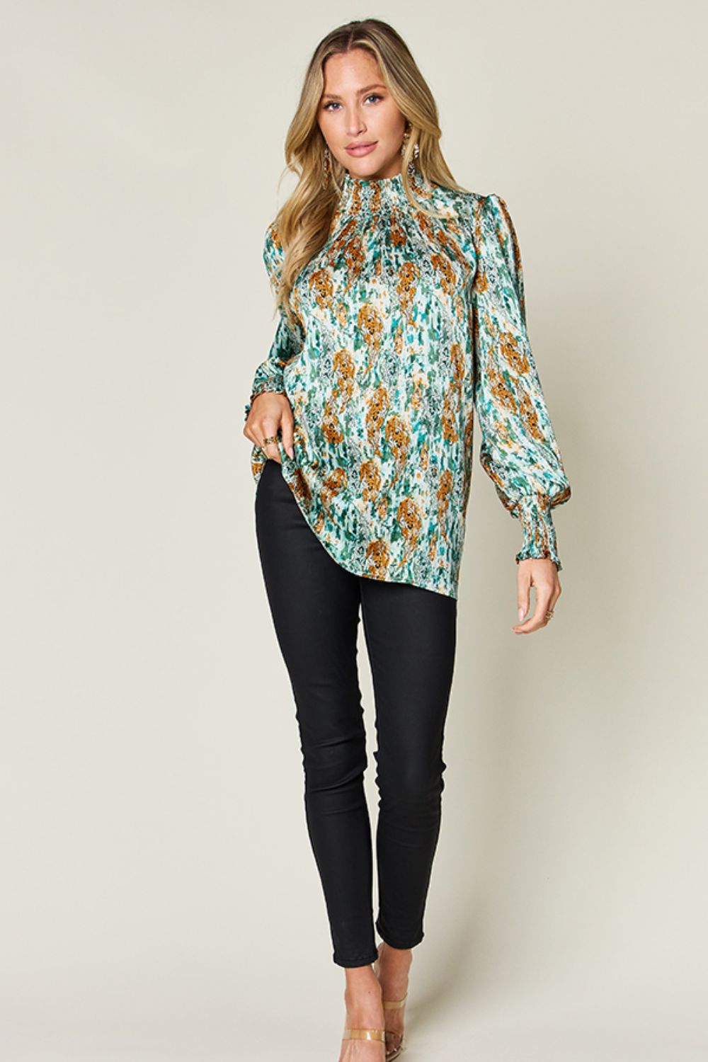 Calanthe Smocked Long Sleeve Blouse