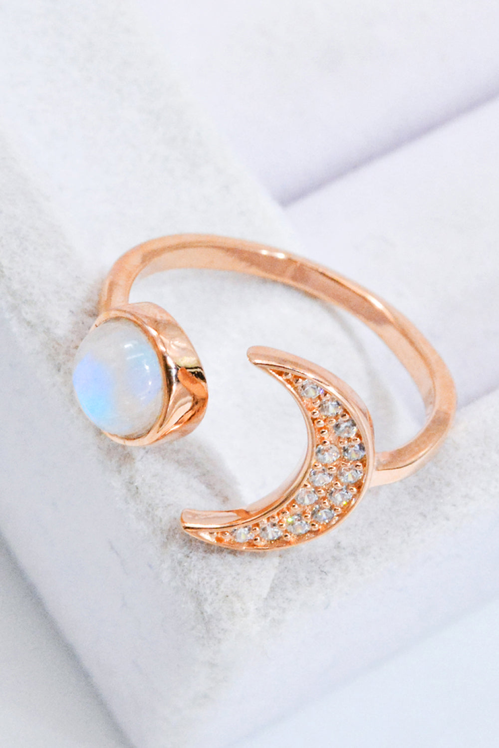 Theia Natural Moonstone & Zircon Ring