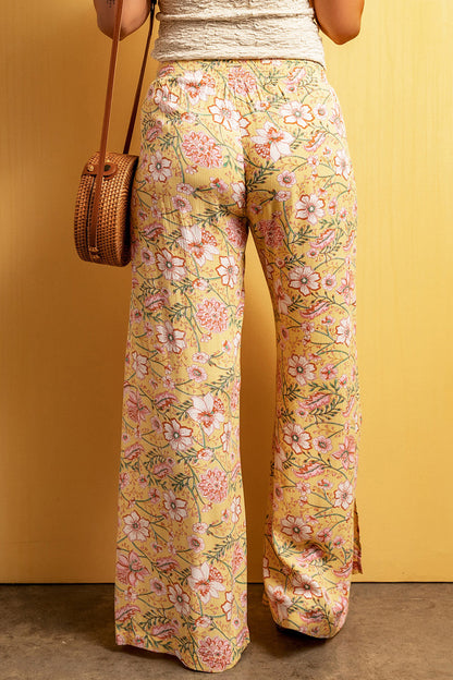 Amaryllis Floral Slit Pants