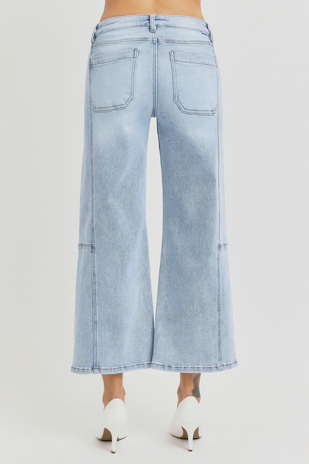 Selene High Rise Wide Leg Cropped Jeans by RISEN