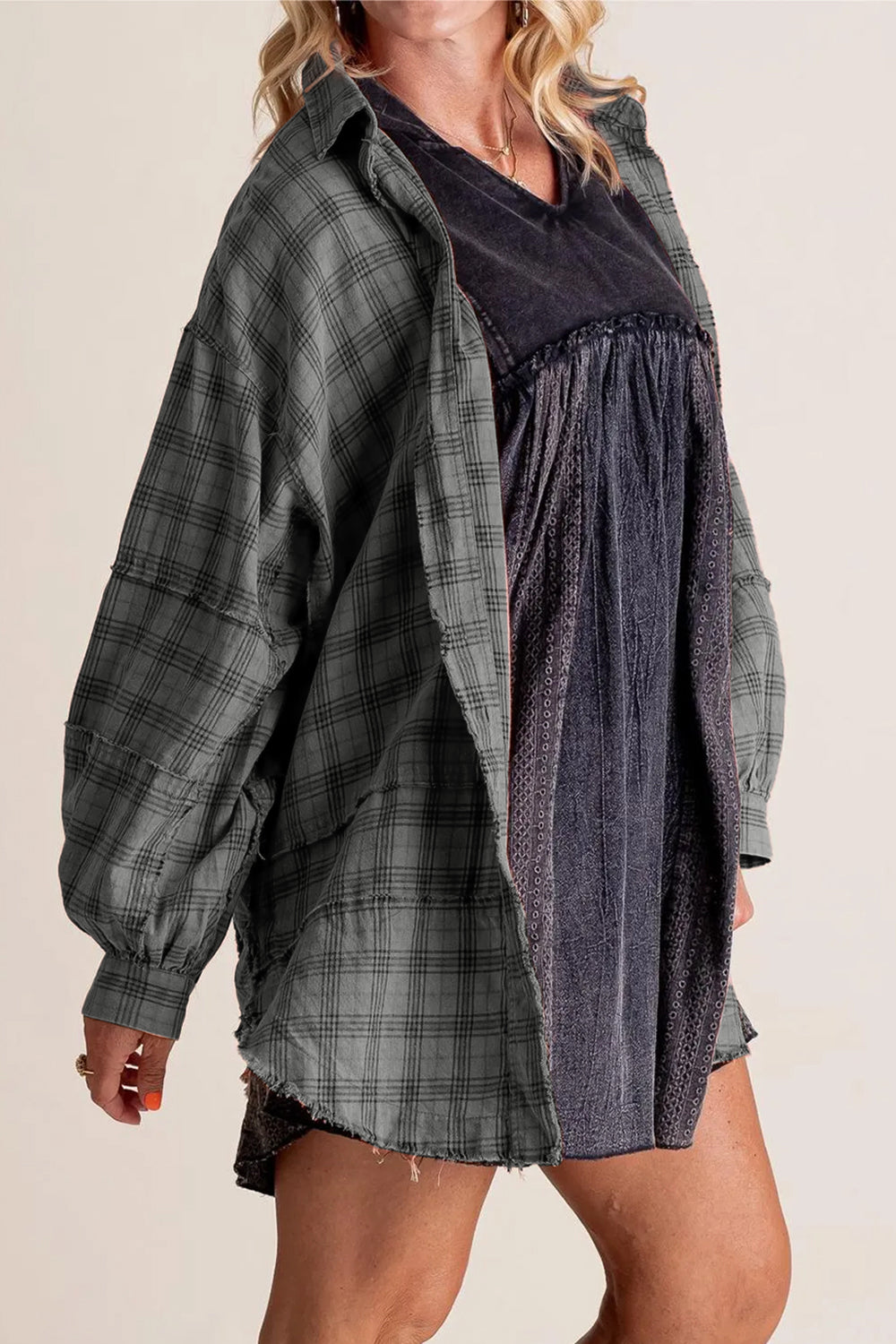 Tamsin Exposed Seam Plaid Shirt