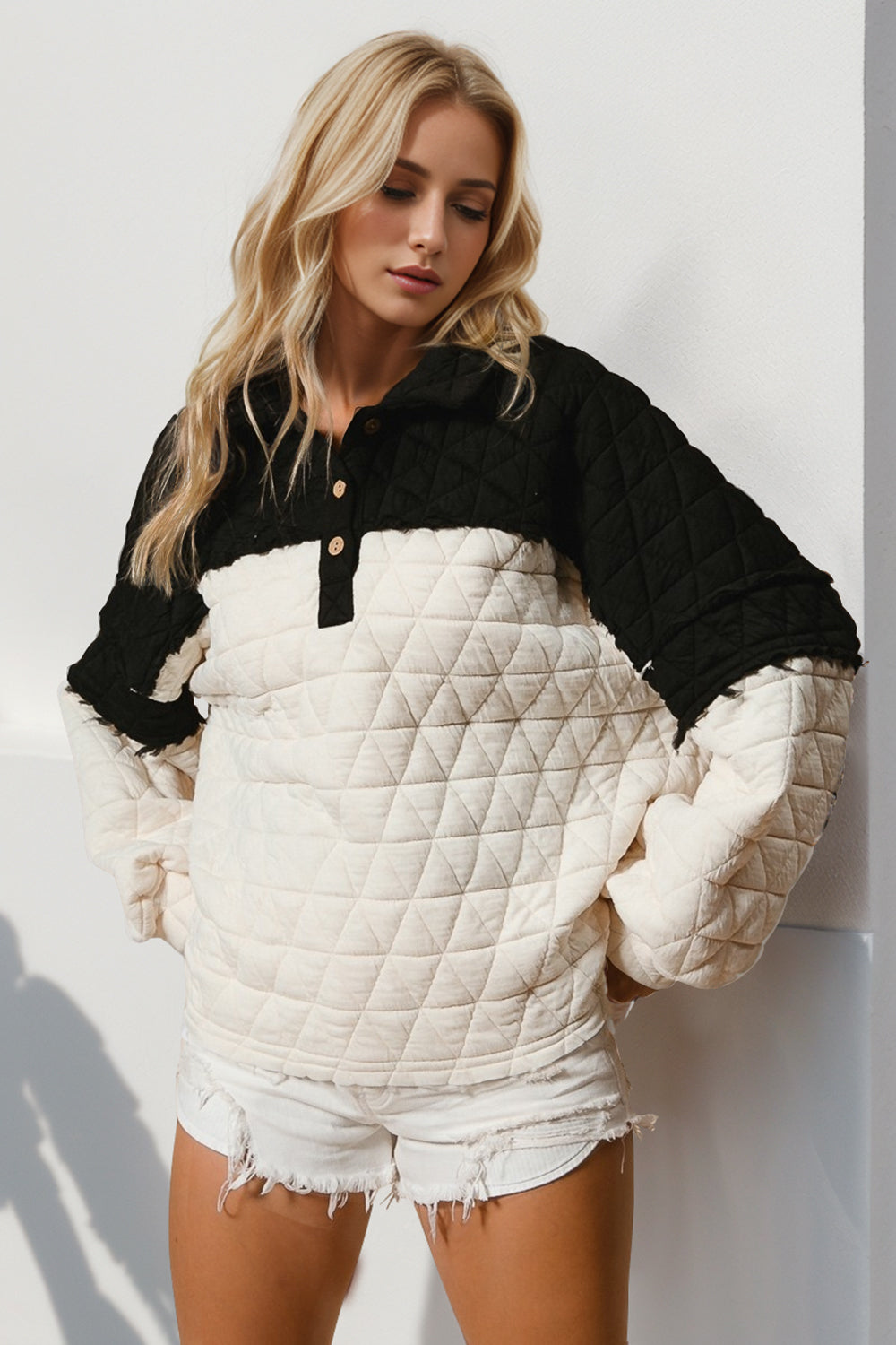 Fjord Quilted Contrast Pullover