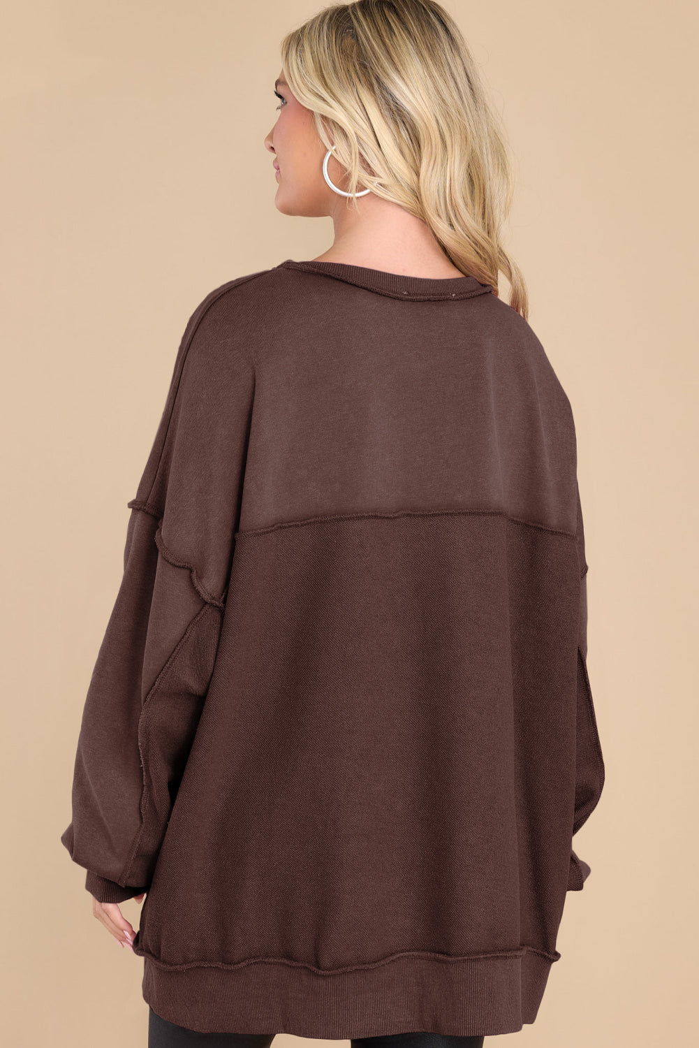 Fuchsia Exposed Seam Sweatshirt