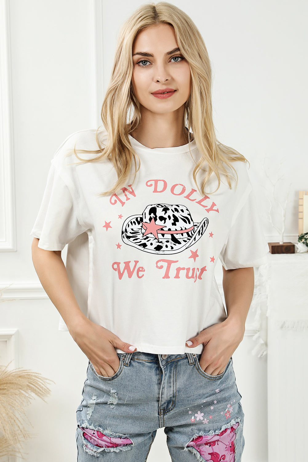 In Dolly We Trust Cropped Tee