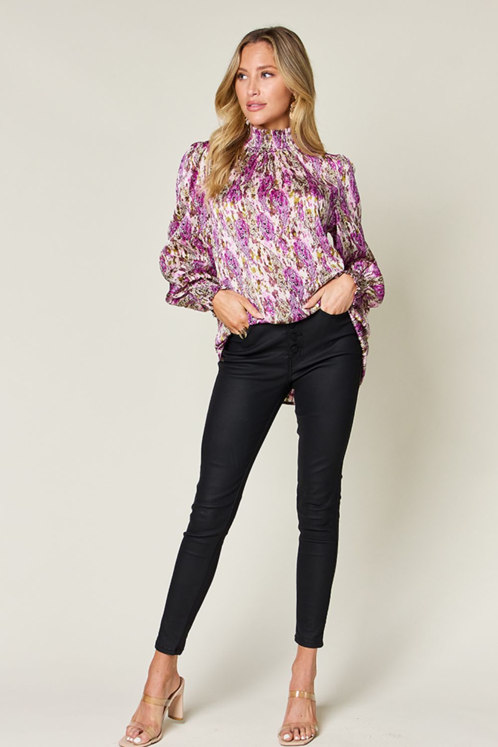 Calanthe Smocked Long Sleeve Blouse