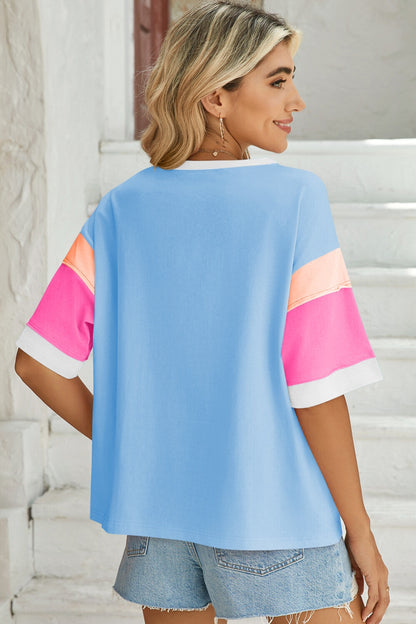 Calla Color Block Half-Sleeve Tee