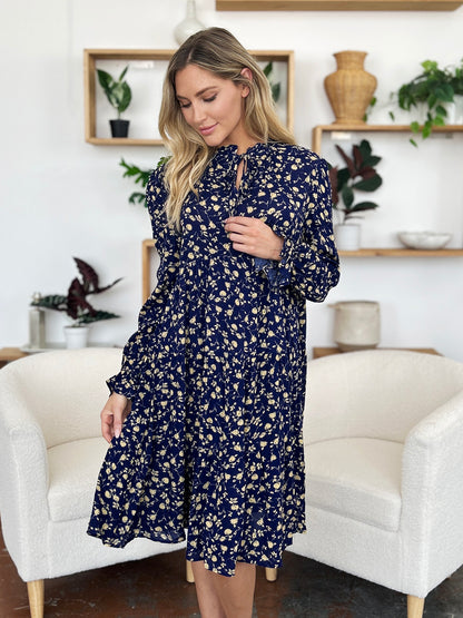 Midnight Blooms Tiered Dress