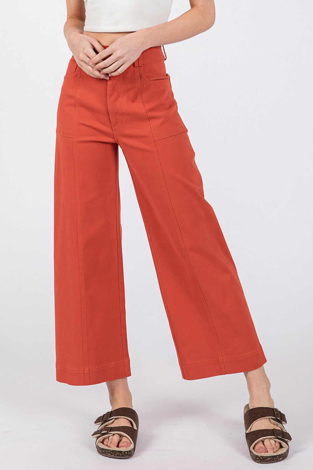 Selene Wide-Leg Cropped Pants