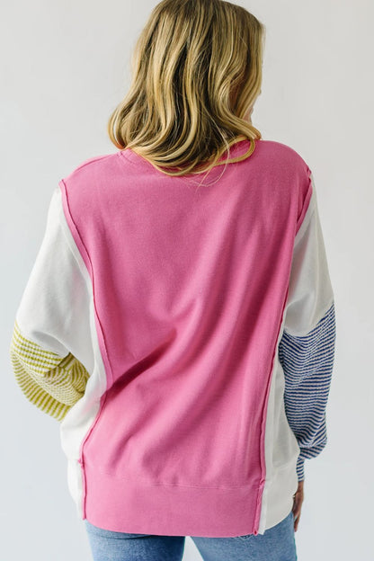 Eulalia Exposed Seam Color Block Sweatshirt