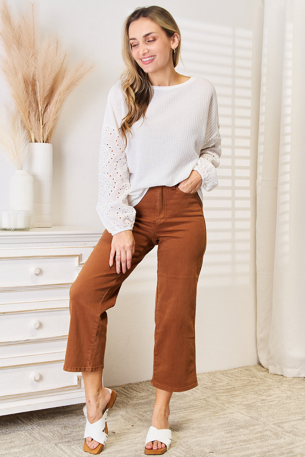 Sabine Eyelet Sleeve Blouse