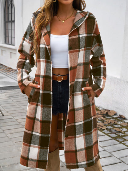 Alina Plaid Hooded Coat