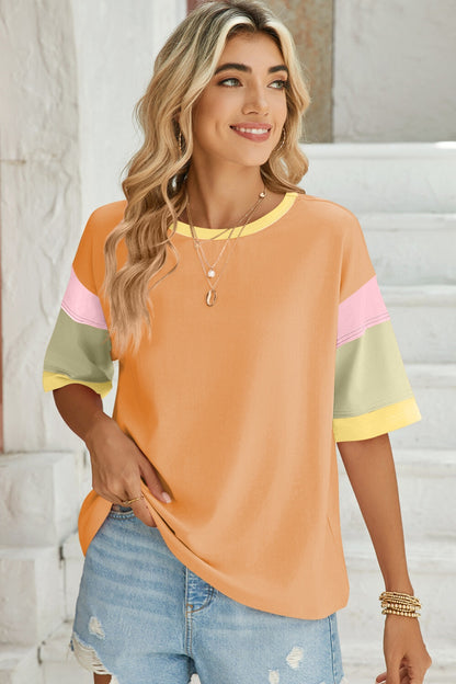 Calla Color Block Half-Sleeve Tee