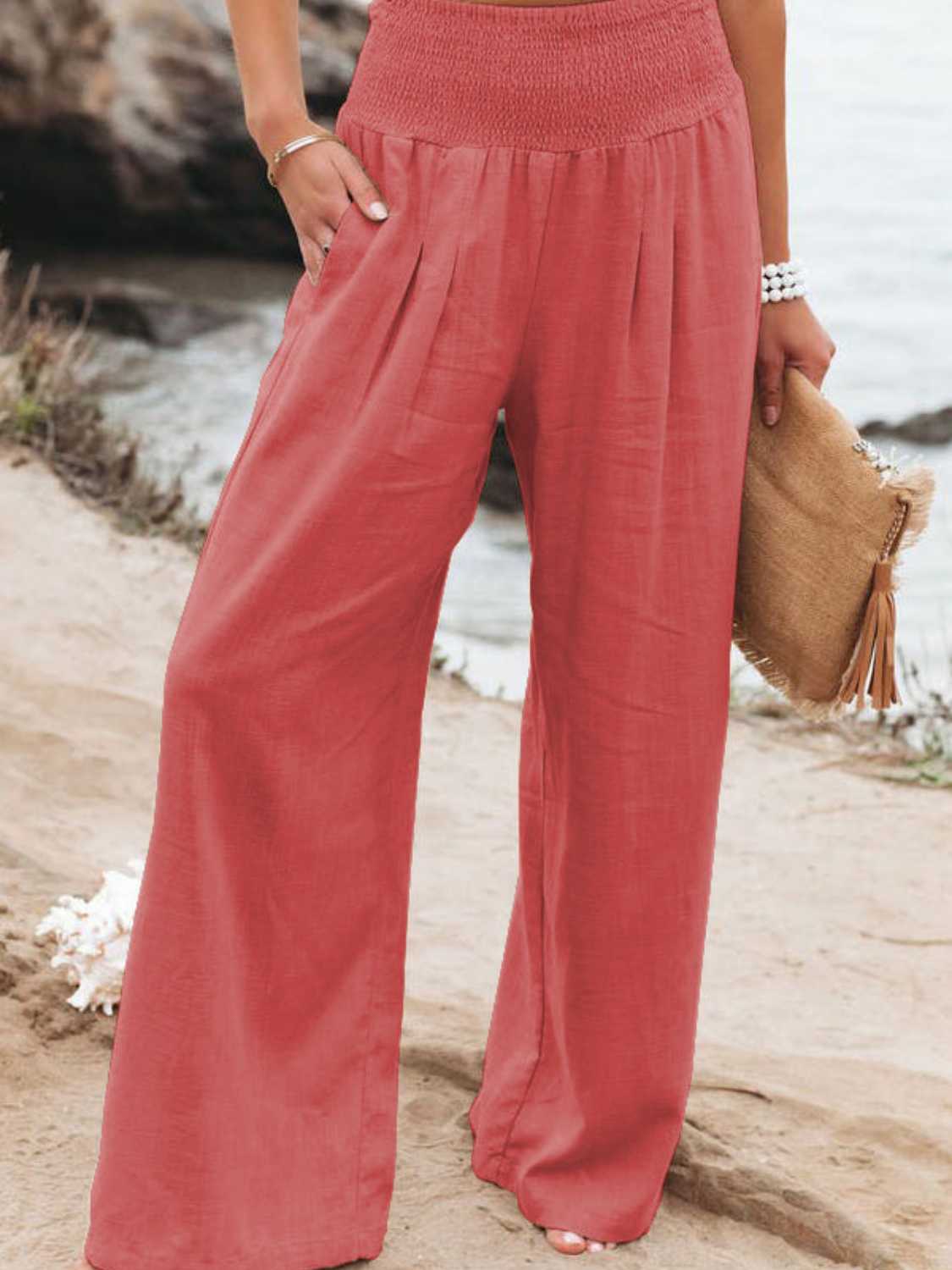 Dune Smocked Wide Leg Pants