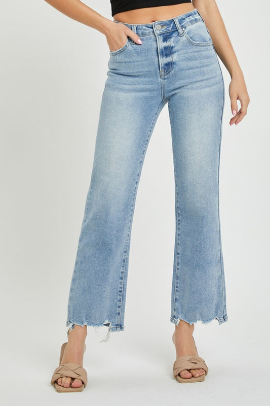 Cerulea High Rise Straight Jeans by RISEN