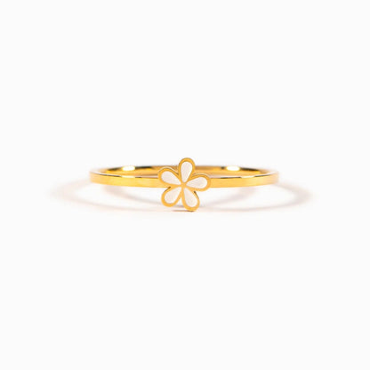 Edelweiss Enamel Flower Ring