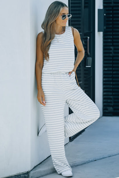 Azure Striped Jumpsuit