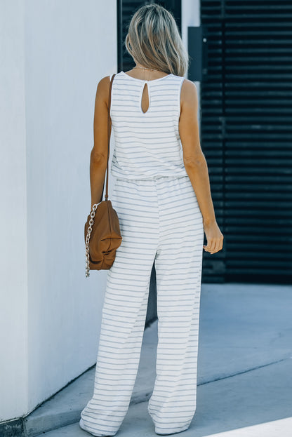 Azure Striped Jumpsuit