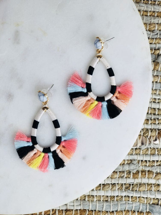 Simmons Tear Drop Tassel Earrings